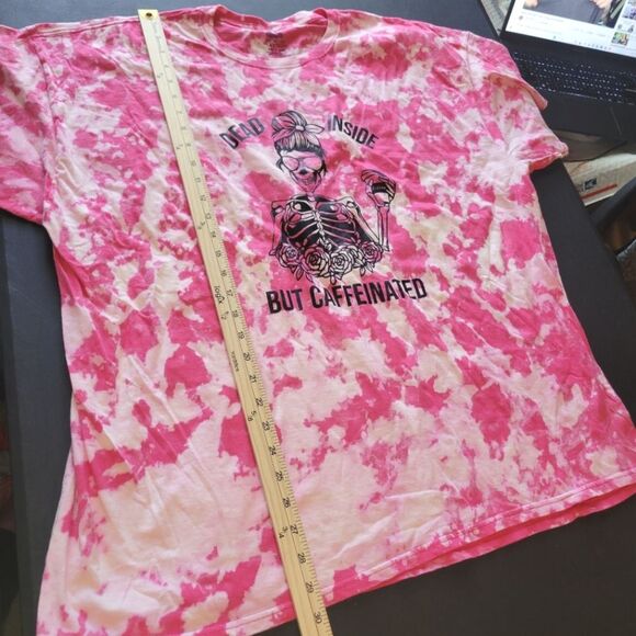 New Dead Inside But Caffeinated Tie Dye T-Shirt 2XL - Picture 4 of 7